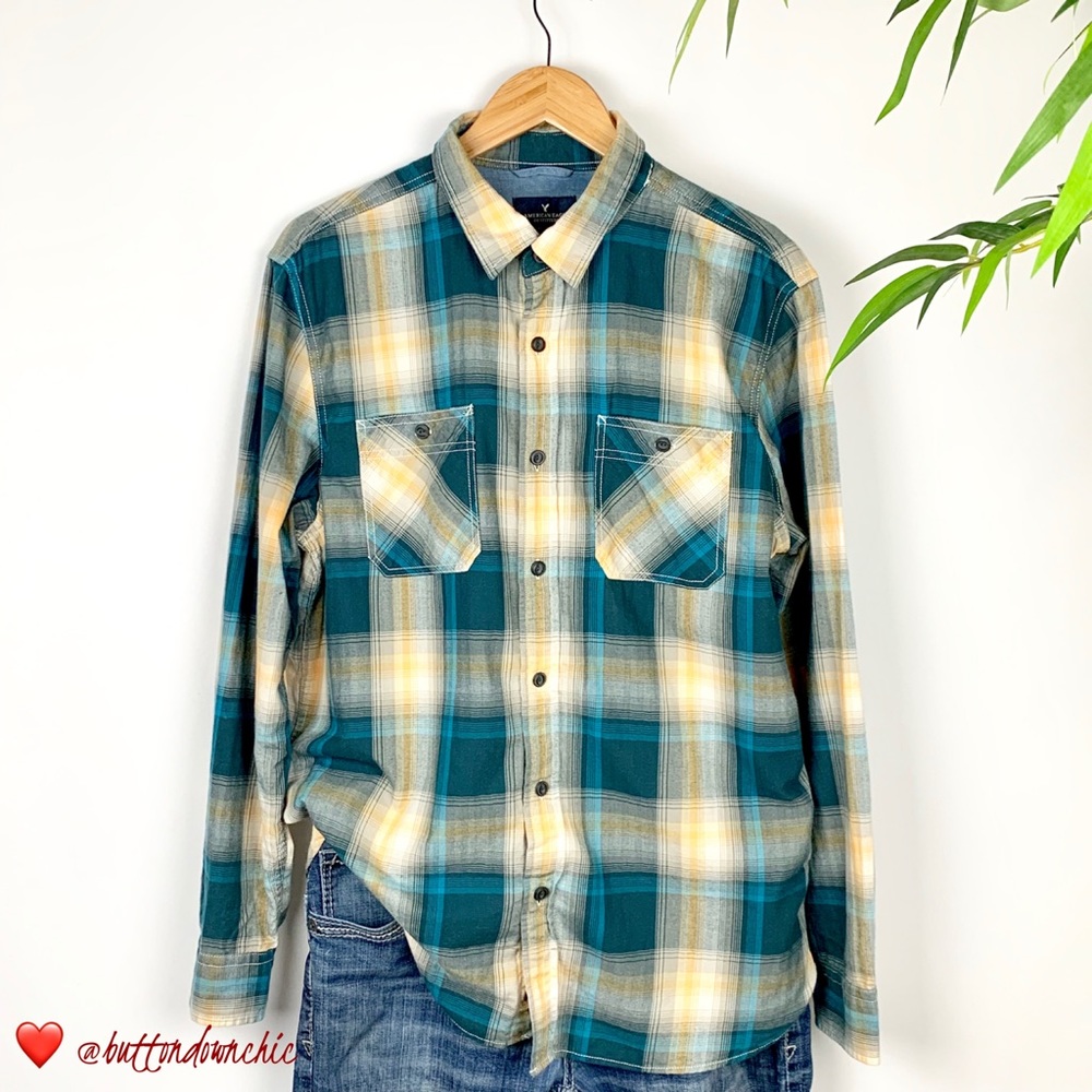AMERICAN EAGLE Button Down Shirt, Large